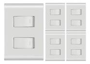 Interruptor 2 Teclas Simples 4x2 Liz Tramontina - Kit 5 Un.
