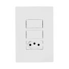 Interruptor 2 Teclas Simples e Tomada 10A Linha I9 - Ilumi