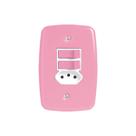 Interruptor 2 Teclas Simples + Tomada 20A rosa Pluzie Ideale 4x2