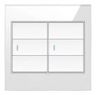 Interruptor 2 Teclas Tipo Pulso Vidro Temperado 4X4 Branco