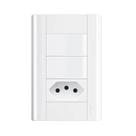 Interruptor 2 Teclas + Tomada 10a C/ Placa 4x2 Fame Modulare