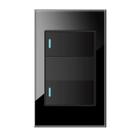 Interruptor 2 Teclas Vidro Temperado Preto