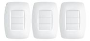 Interruptor 3 Teclas C/ Placa 4x2 Fame Elegance - Kit 3 Un.
