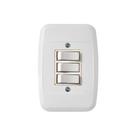 Interruptor 3 Teclas Embutir C/Placa Branca - Pezzi Paralelo