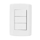 Interruptor 3 teclas paralelas Pluzi Modular Pluzie 4x2 branca