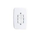 Interruptor 3 Teclas Simples 2 x 4 com Placa Branca Pluzie