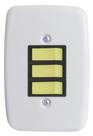 Interruptor 3 Teclas Simples 2 x 4 com Placa Cinza Pluzie