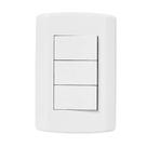 Interruptor 3 Teclas Simples com Placa 4x2 Pluzi Pluzie
