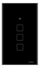 Interruptor 3 Teclas Touch Inteligente Wi-fi Preto 4x2 Fame 10 A 127/220v Preto