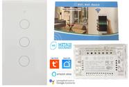 Interruptor 3 Teclas Touch Wifi Smart Tuya Alexa Branco