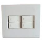 Interruptor 4 teclas simples 10A 250V com placa 4x4 Tramontina Liz Branca