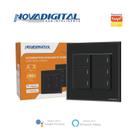Interruptor 4x4 com tecla fisica 6 botoes zigbee preto led