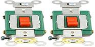 Interruptor AC Leviton 3032-2R 30A 120/277V de dois pólos, pacote com 2