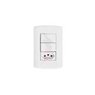 Interruptor Com 2 Teclas Simples e 1 Tomada 2P+T 10/20A 250V Com Placa 4x2 Branco - pluzie