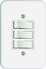 Interruptor com 3 Teclas simples 10A com placa Branca Pollar - Radial