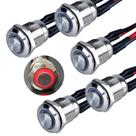 Interruptor com botão de pressão DMWD 12 mm de altura, cabeça redonda, 12 V-24 V, 5 unidades