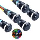 Interruptor com botão de pressão DMWD 12 mm Metal 12 V-24 V 1NO liga/desliga 1/2