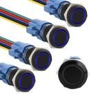 Interruptor com botão de pressão STARELO, travamento de 16 mm com LED (azul), 5 unidades