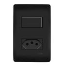 Interruptor Com Tomada 2P+T 10A Preta - Fame