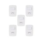 Interruptor Com Tomada Lev Ilumi 4x2 10A 250V Kit 5 Un