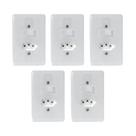 Interruptor Com Tomada Stylus Ilumi 4x2 10A 250V Kit 5 Un