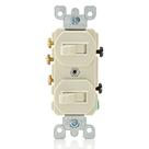 Interruptor combinado Leviton 15A 120/277V dúplex color almendra claro