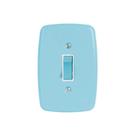 Interruptor de 1 Tecla Simples com Placa 4x2 Azul