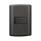 Interruptor de 1 Tecla Simples, Modular, com Placa 4x2 e Suporte Cinza Grafite Interruptor de 1 Tecla Simples, Modular, com Placa 4x2 e Suporte Cinza Grafite