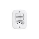 Interruptor de 2 Tecla Simples e Tomada 2p+t 20a , com Placa de Sobrepor