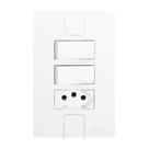 Interruptor de 2 Teclas Simples e Tomada 2P+T 20A , Modular, com Placa 4x2 Branco Interruptor de 2 Teclas Simples e Tomada 2P+T 20A , Modular, com Placa 4x2 Branco