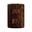 Interruptor de 2 Teclas Simples, Modular, com Placa 4x2 e Suporte Marrom/Imbuia Pluzie
