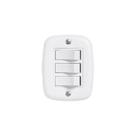 Interruptor de 3 Teclas Simples com Placa de Sobrepor Branco Pluzie