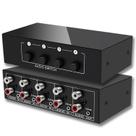 Interruptor de áudio FlyRoadUp 4 em 1 Saída A/B Aux 3.5mm + RCA L/R