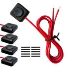 Interruptor de botão de pressão momentâneo de 12 V, 5 unidades com cabo pré-conectado de 35 cm