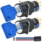Interruptor de chave ZJWZJH 16mm 3 posições 12V 24V 110V On Off Keylock