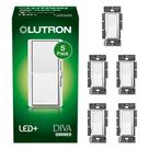 Interruptor de intensidade Lutron Diva LED+ para lâmpadas reguláveis de 150 W, 5 unidades Interruptor de intensidade Lutron Diva LED+ para lâmpadas reguláveis de 150 W, 5 unidades