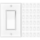 Interruptor de luz Amico Single Pole 15A 120/277V, pacote com 30, branco