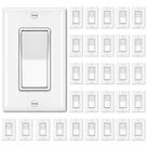 Interruptor de luz BESTTEN Single Pole Decorator 15A 120/277V branco