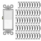 Interruptor de luz de parede CML Matte White Decorator de pólo único 15A