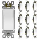 Interruptor de luz de parede ThunderWay de polo único 15A 120/277V, pacote com 10