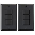 Interruptor de luz ELEGRP Decorator Triple Rocker 15A 120V, pacote com 2