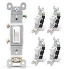 Interruptor de luz ELEGRP Single Pole Toggle 15A 120V AC, pacote com 5 Interruptor de luz ELEGRP Single Pole Toggle 15A 120V AC, pacote com 5