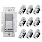 Interruptor de luz mais escuro BESTTEN Matte Silver, pacote com 10 unidades de 120 VAC