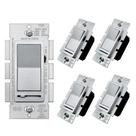 Interruptor de luz mais escuro BESTTEN Matte Silver, pacote com 5, 120VAC