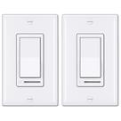 Interruptor de luz mais fraco BESTTEN universal de pólo único/3 vias, pacote com 2 unidades