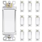 Interruptor de luz ThunderWay 3 Way Decorator 15A 120V/277V branco Interruptor de luz ThunderWay 3 Way Decorator 15A 120V/277V branco