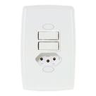 Interruptor Duplo Com Tomada 10A Safira Ilumi