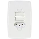 Interruptor duplo com tomada 20a safira ilumi
