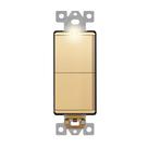 Interruptor duplo iluminado LIDER LCS2-1P-GD 15A 120-277V Dourado