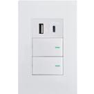 Interruptor Duplo Premium de Parede com Entrada Tipo C USB